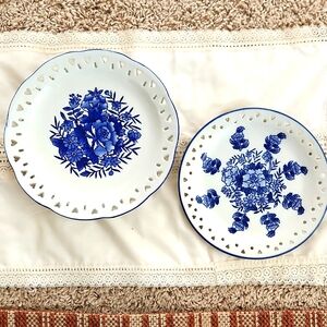 Blue and white plates